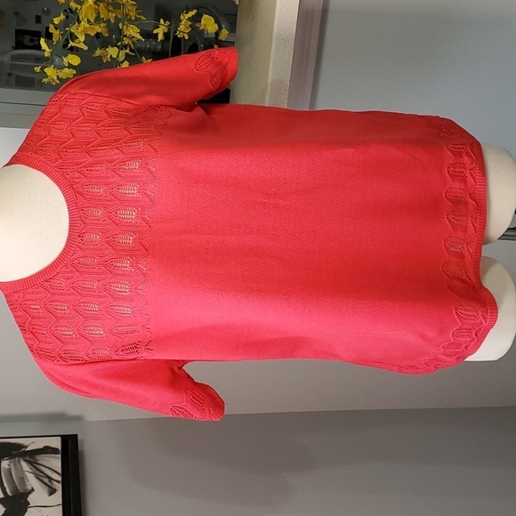 3/$15🧡 Alfed Dunner pink lightweight short sleeve sweater. NWOT size medium. - Picture 1 of 10